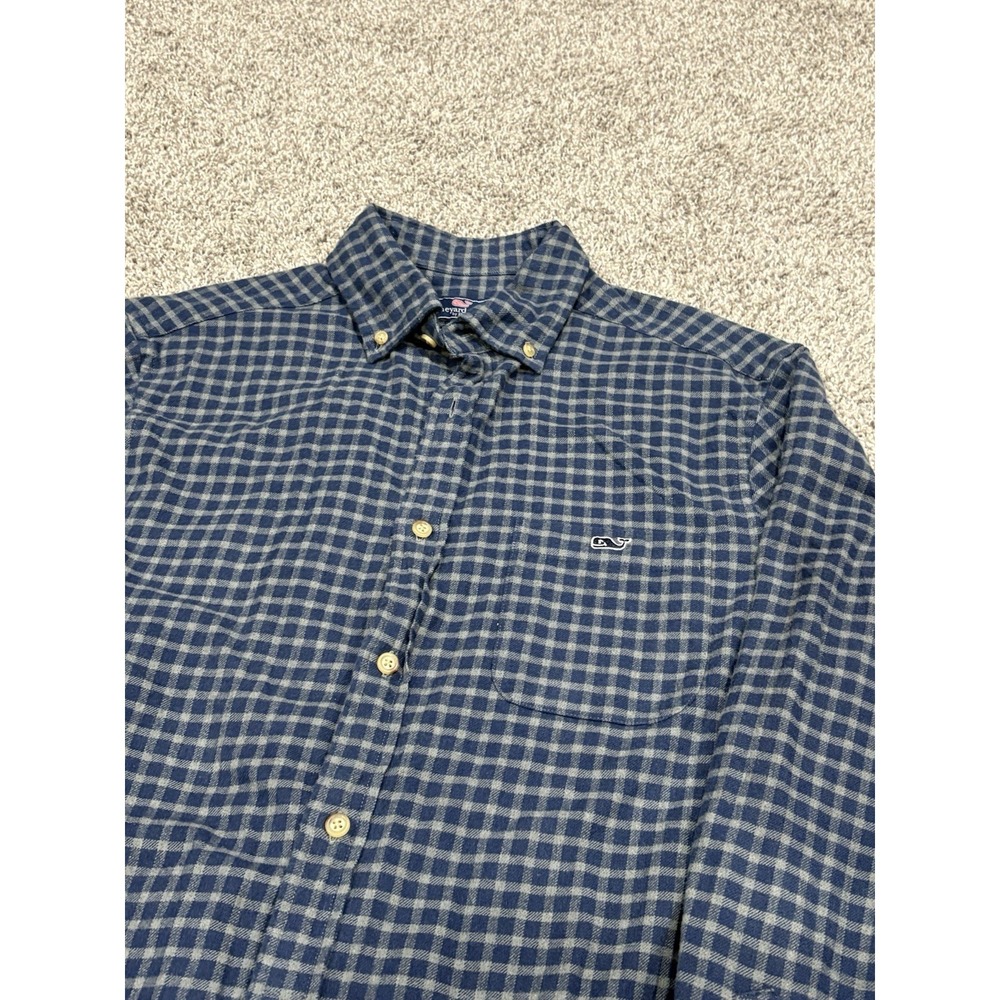 Vineyard Classic Fit Tucker Flannel Men's Size Medium Blue‎ Plaid Button Down